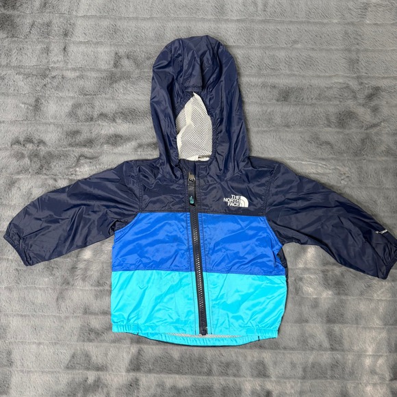 The North Face Other - The North Face Windbreaker Infant 3-6M Blue WindWall Hooded Colorblock Jacket